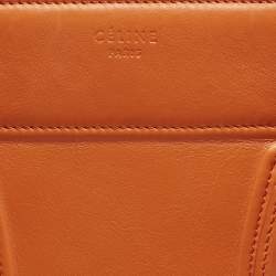 Pre Owned Celine Orange Leather Medium Phantom Luggage Tote