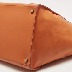 Pre Owned Celine Orange Leather Medium Phantom Luggage Tote