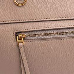 Pre Owned Celine Brown Mini Grained Calfskin Belt Bag