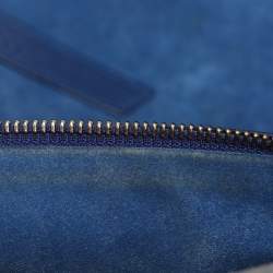 Pre Owned Celine Royal Blue Leather Small Phantom Luggage Tote
