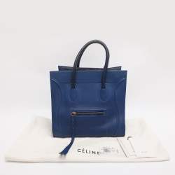 Pre Owned Celine Royal Blue Leather Small Phantom Luggage Tote