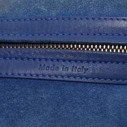 Pre Owned Celine Royal Blue Leather Small Phantom Luggage Tote
