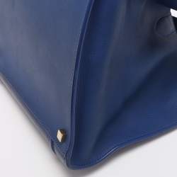 Pre Owned Celine Royal Blue Leather Small Phantom Luggage Tote