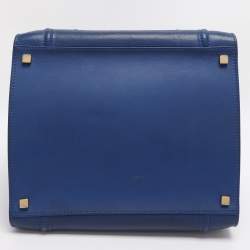 Pre Owned Celine Royal Blue Leather Small Phantom Luggage Tote