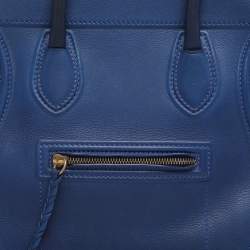Pre Owned Celine Royal Blue Leather Small Phantom Luggage Tote