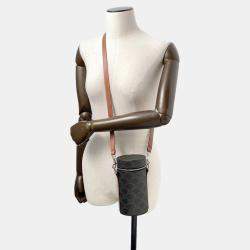 Pre Owned Celine Triomphe Cylindrical Shoulder Bag Black/Brown Pvc Leather