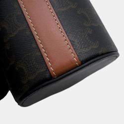 Pre Owned Celine Triomphe Cylindrical Shoulder Bag Black/Brown Pvc Leather