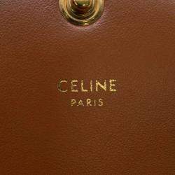 Pre Owned Celine Celine Chain Wallet Black/Brown Pvc/Leather