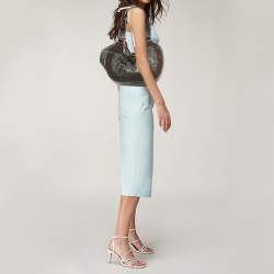 مملوكة مسبقًا حقيبة سيليين هوبي قماش مطلي بلون بني داكن مع جلد وعربة حصان