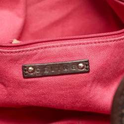 مملوكة مسبقًا حقيبة سيليين هوبي قماش مطلي بلون بني داكن مع جلد وعربة حصان