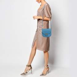 Pre Owned Celine Blue Leather Small Trotteur Crossbody Bag