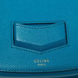 Pre Owned Celine Blue Leather Small Trotteur Crossbody Bag