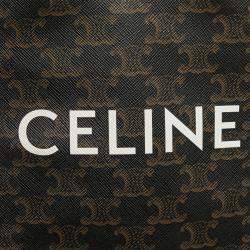 Pre Owned Celine Brown Mini Triomphe Coated Canvas Vertical Cabas Satchel
