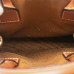 Pre Owned Celine Brown Mini Triomphe Coated Canvas Vertical Cabas Satchel