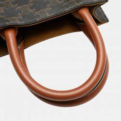 Pre Owned Celine Brown Mini Triomphe Coated Canvas Vertical Cabas Satchel