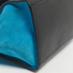 Pre Owned Celine Tricolor Leather and Suede Small Trapeze Top Handle Bag