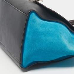 Pre Owned Celine Tricolor Leather and Suede Small Trapeze Top Handle Bag