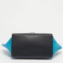 Pre Owned Celine Tricolor Leather and Suede Small Trapeze Top Handle Bag