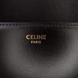 Pre Owned Celine Black Teen Shiny Calfskin Triomphe Crossbody