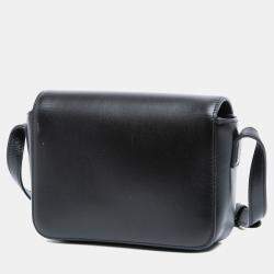 Pre Owned Celine Black Teen Shiny Calfskin Triomphe Crossbody