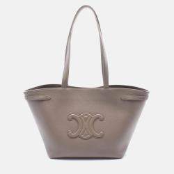 Pre Owned Celine Medium Cabas Anais Cuir Triomphe Beige Leather Tote Bag