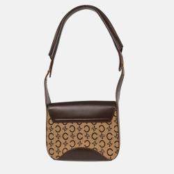 Pre Owned Celine C Macadam Brown Canvas Shoulder Bag
