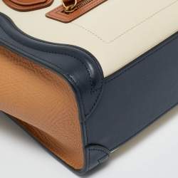 Pre Owned Celine Tricolor Leather Nano Luggage Tote
