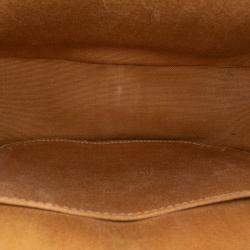 Pre Owned Celine Brown Medium Triomphe Coated Canvas Folco Crossbody