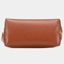 Pre Owned Celine Brown Smooth Calfskin Cuir Triomphe Clutch on Chain