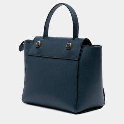 Pre Owned Celine Blue Pico Grained Calfskin Belt Bag