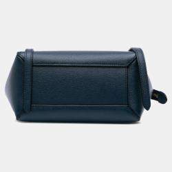 Pre Owned Celine Blue Pico Grained Calfskin Belt Bag