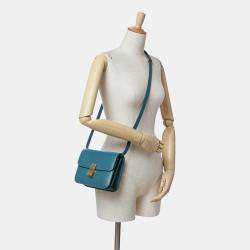 Pre Owned Celine Blue Teen Liege Calfskin Classic Box