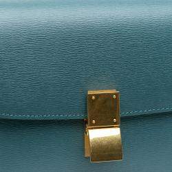 Pre Owned Celine Blue Teen Liege Calfskin Classic Box
