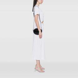 Pre Owned Celine Black Small Calfskin Cuir Triomphe Oval Crossbody