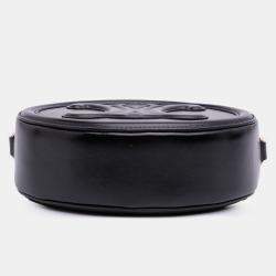 Pre Owned Celine Black Small Calfskin Cuir Triomphe Oval Crossbody