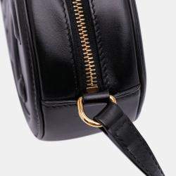 Pre Owned Celine Black Small Calfskin Cuir Triomphe Oval Crossbody
