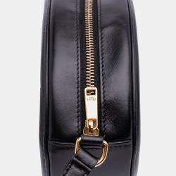 Pre Owned Celine Black Small Calfskin Cuir Triomphe Oval Crossbody