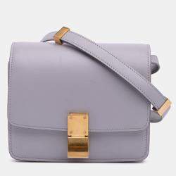 Pre Owned Celine Purple Small Calfskin Classic Box