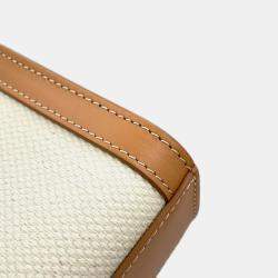 Pre Owned Celine Vertical Cabas Natural/Tan Canvas Leather Size Mini