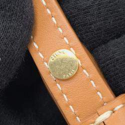 Pre Owned Celine Vertical Cabas Natural/Tan Canvas Leather Size Mini