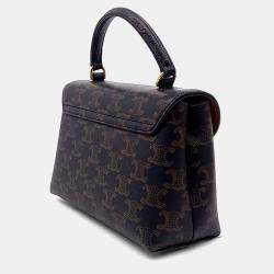 Pre Owned Celine Black Brown Coated Canvas Teen Nino Bag