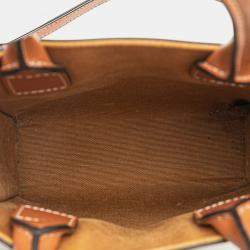 Pre Owned Celine Brown Mini Triomphe Coated Canvas Vertical Cabas Satchel