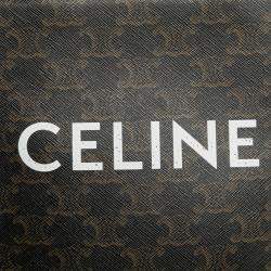 Pre Owned Celine Brown Mini Triomphe Coated Canvas Vertical Cabas Satchel