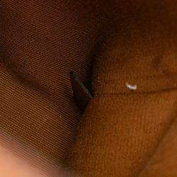 Pre Owned Celine White Mini Triomphe Coated Canvas Vertical Cabas Satchel