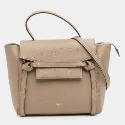 Pre Owned Celine Beige Nano Grained Calfskin Belt Bag