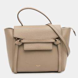 Pre Owned Celine Beige Nano Grained Calfskin Belt Bag