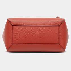 Pre Owned Celine Orange Nano Grained Calfskin Belt Bag