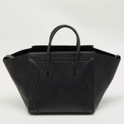 Pre Owned Celine Black Leather Medium Phantom Luggage Tote