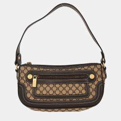 Pre Owned Celine Brown Canvas Macadam Handbag
