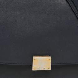 Pre Owned Celine Tricolor Leather and Suede Medium Trapeze Bag
